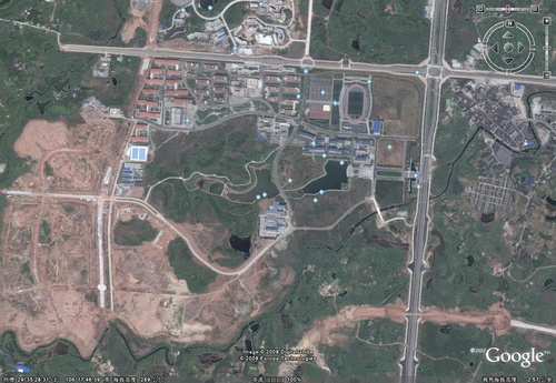 重庆大学城卫星地图  这张图包含了重大,美院,重师,重医以及虎溪镇一图片